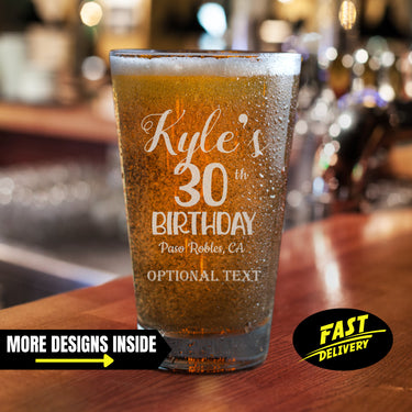 Personalized Birthday Beer Glasses | Birthday Gifts For Him
